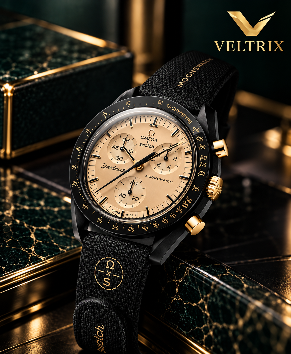 OMEGA X SWATCH BLACK&ROSE GOLD