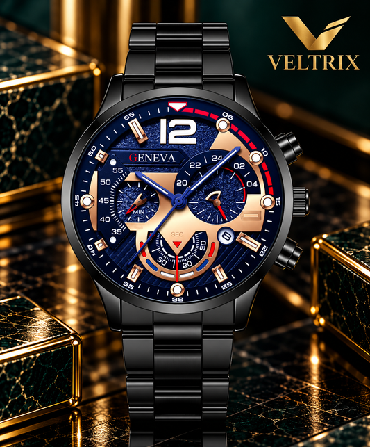GENEVA BLACK&ROSE GOLD
